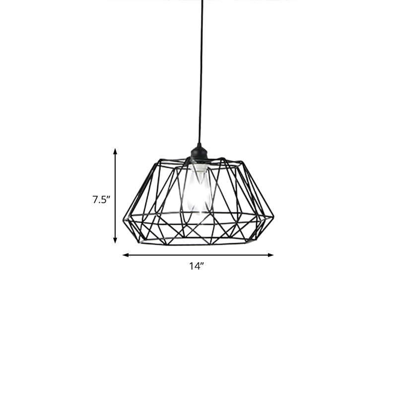 Lampada a soffitto a 1 luce con ombre geometrica Iron Iron Modern Dining Room Il soffitto a soffitto in nero opaco