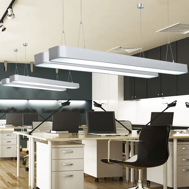 Aluminum Elliptical Suspension Pendant Modern Integrated LED Ceiling Light for Office