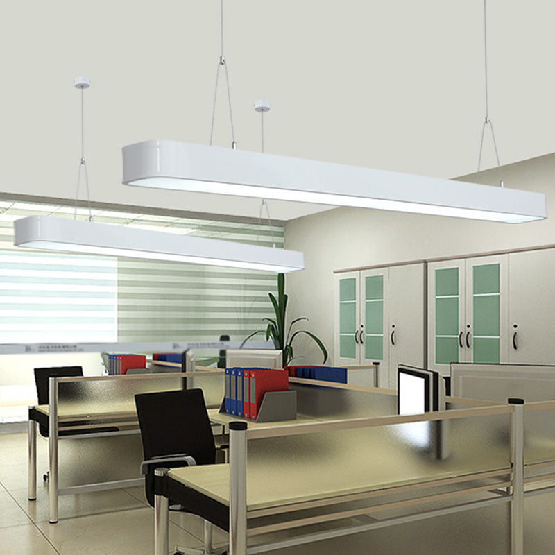 Aluminum Elliptical Suspension Pendant Modern Integrated LED Ceiling Light for Office