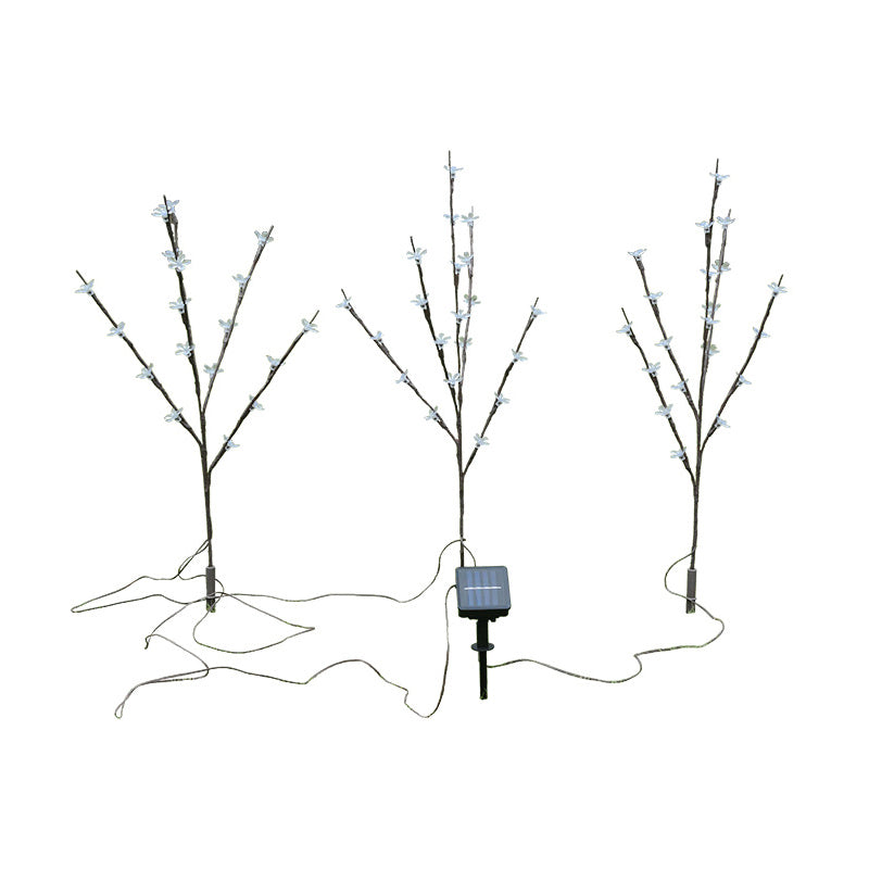 Cherry Blossom Solar Landscape Light Artistic Plastic Courtyard LED Stake Lighting