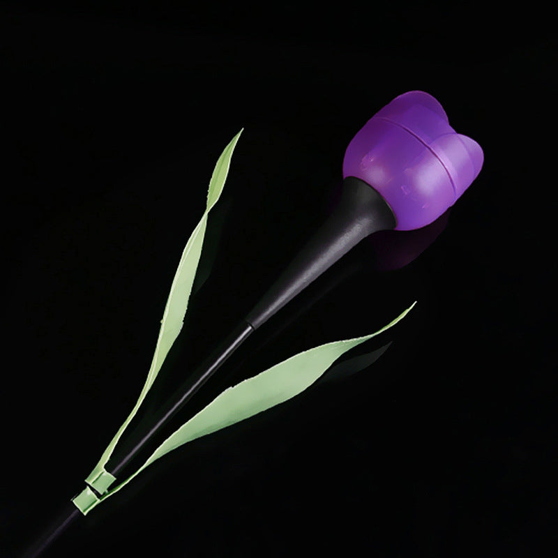 Contemporary Artificial Tulip Solar Ground Light Plastic Backyard LED Landscape Light