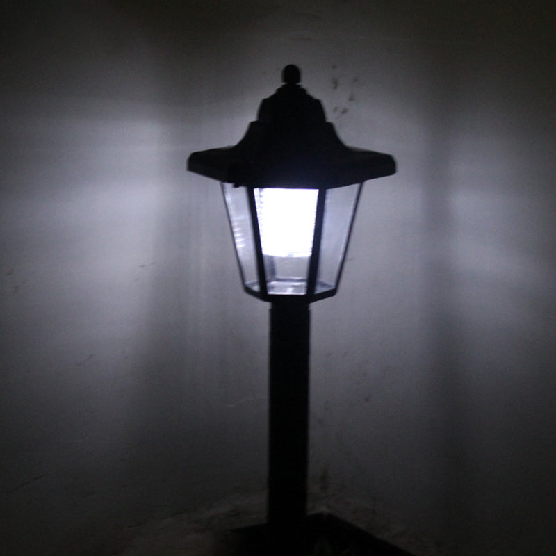 Hexagonal Plastic Solar Lawn Lighting Artistic Black LED Mosquito Repellent Light for Pathway