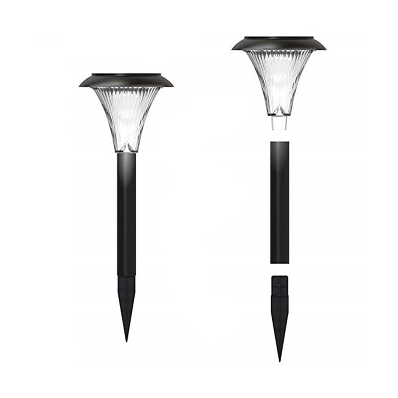 Conical Solar Ground Light Decorative Plastic Courtyard LED Stake Lighting, Black