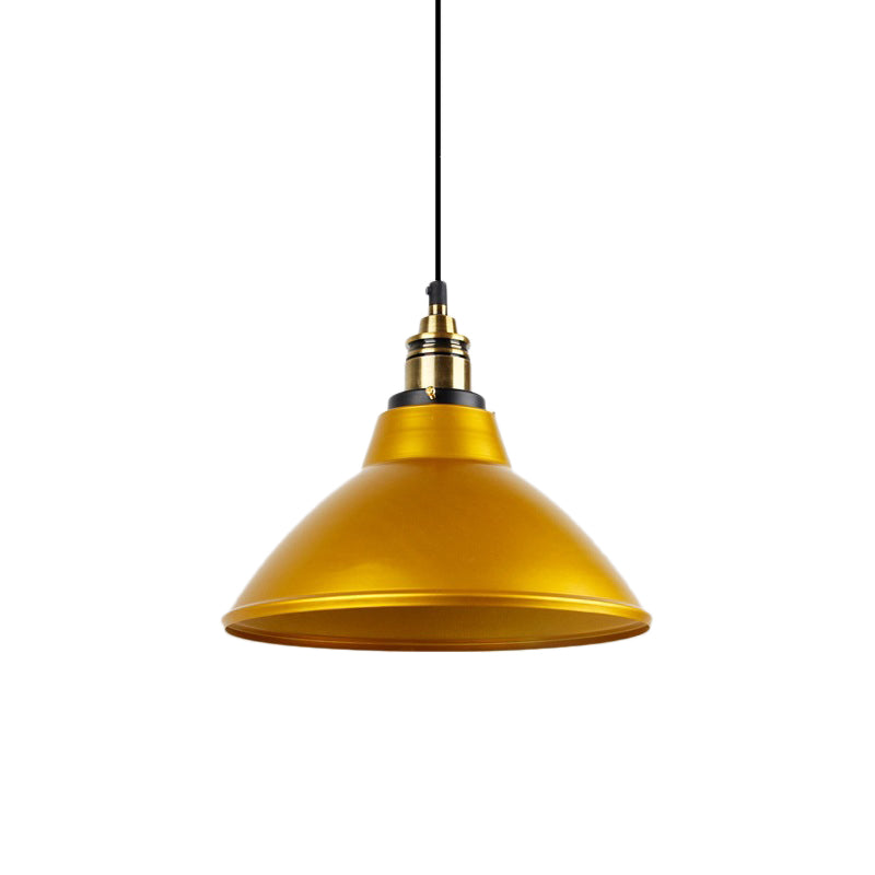 Kuppel Metall Pendelleuchte Leichte industrielle Einzelbirne Wohnzimmer Hängende Leuchte in Schwarz/Weiß/Gold