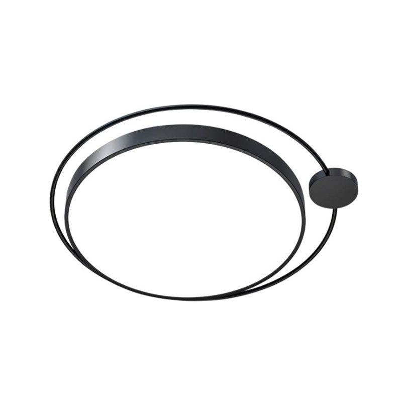 Ring-LED-Unterputzleuchte, zeitgenössische Metall-Schlafzimmer-Deckenleuchte, Unterputzleuchte in Schwarz