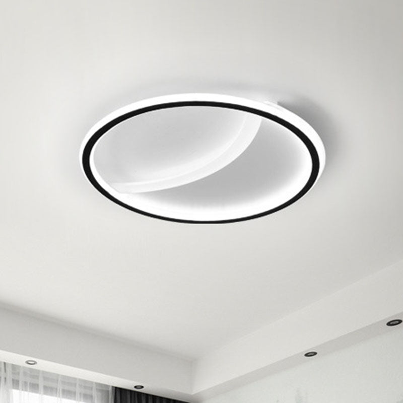 Splicing Round Acrylic Flush Ceiling Light Contemporary Black LED Flush Mount Lighting Fixture