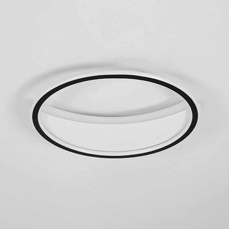 Splicing Round Acrylic Flush Ceiling Light Contemporary Black LED Flush Mount Lighting Fixture
