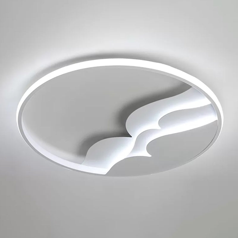 Witte ringvormige inbouwlamp Artistieke acryl LED-plafondlamp met bergdecor