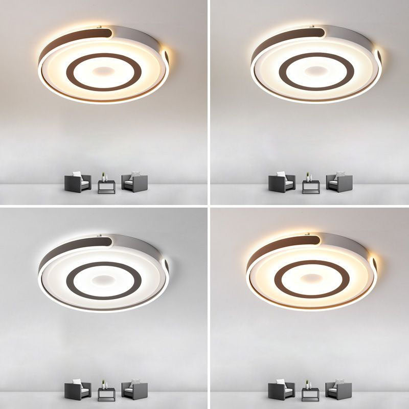Metal Halo-Like Ring Flush Ceiling Light Contemporary Coffee LED Flush Mount Lighting Fixture