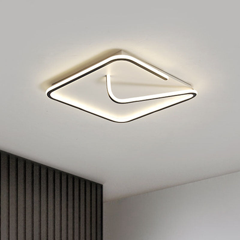 Éclairage encastré à ligne géométrique en métal, éclairage LED Simple noir et blanc pour salon
