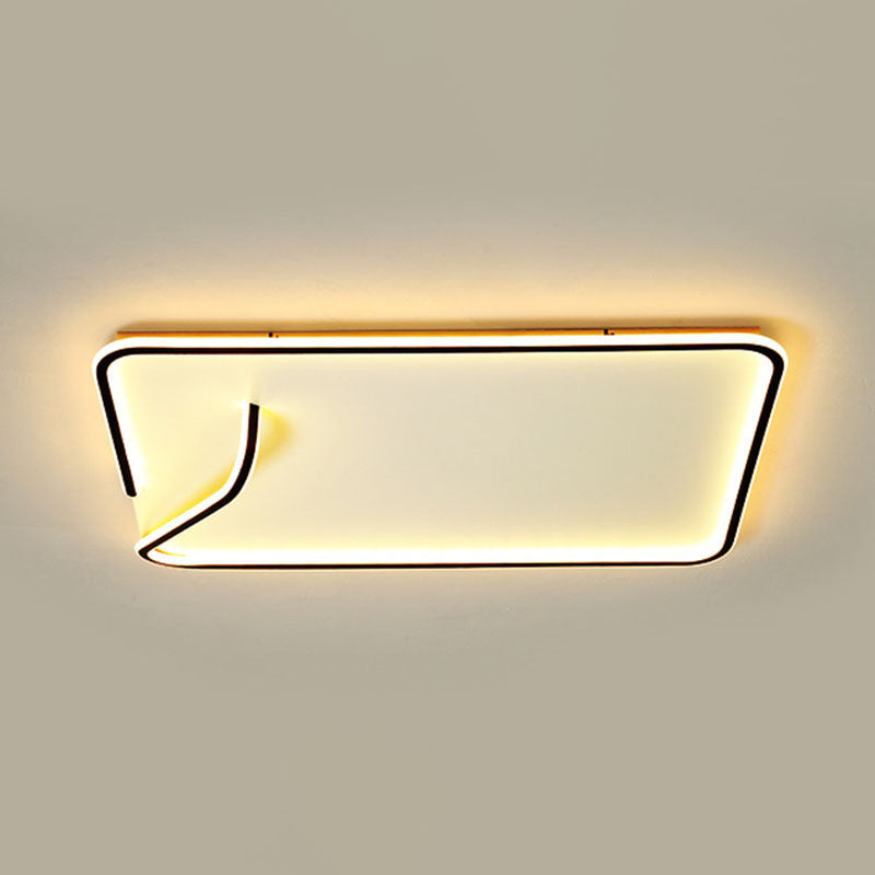 Éclairage encastré à ligne géométrique en métal, éclairage LED Simple noir et blanc pour salon