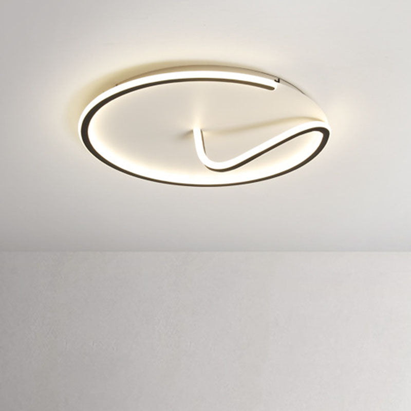 Éclairage encastré à ligne géométrique en métal, éclairage LED Simple noir et blanc pour salon