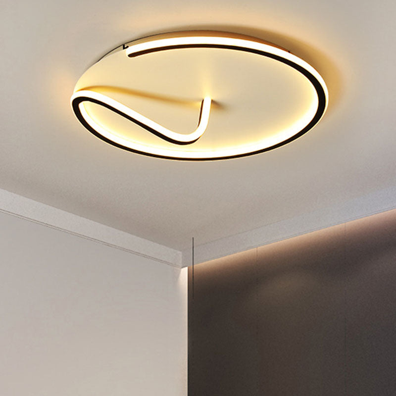 Éclairage encastré à ligne géométrique en métal, éclairage LED Simple noir et blanc pour salon