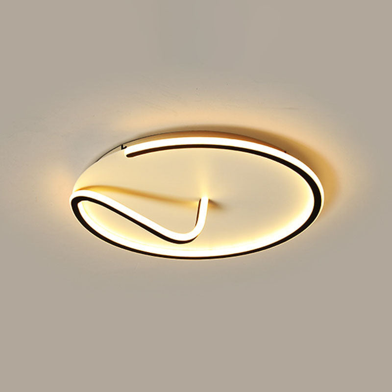 Éclairage encastré à ligne géométrique en métal, éclairage LED Simple noir et blanc pour salon