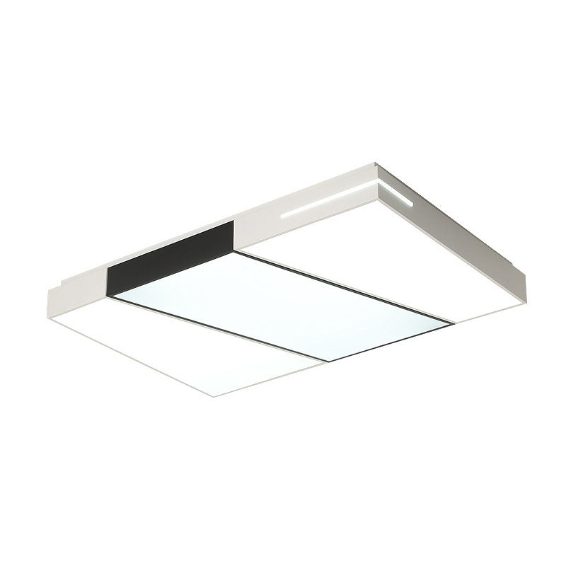 White Splicing Quadrate Flush Ceiling Light Contemporary Metal LED Flush Mount Lighting Fixture