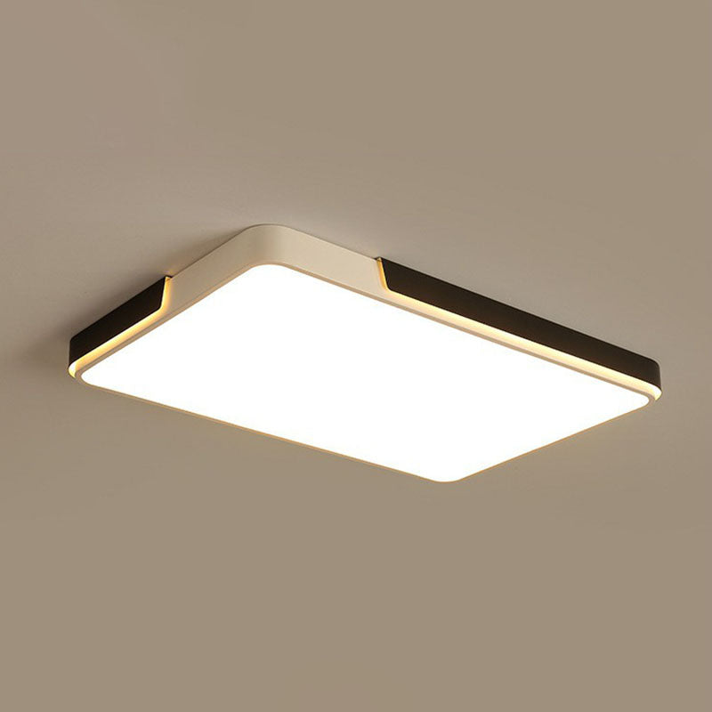 Geometric Living Room Flush Light Metal LED Flush Ceiling Light Fixture in Black and White