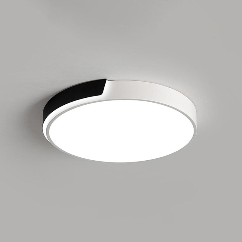 Geometric Living Room Flush Light Metal LED Flush Ceiling Light Fixture in Black and White