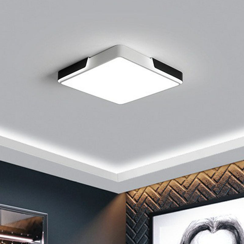 Geometric Living Room Flush Light Metal LED Flush Ceiling Light Fixture in Black and White