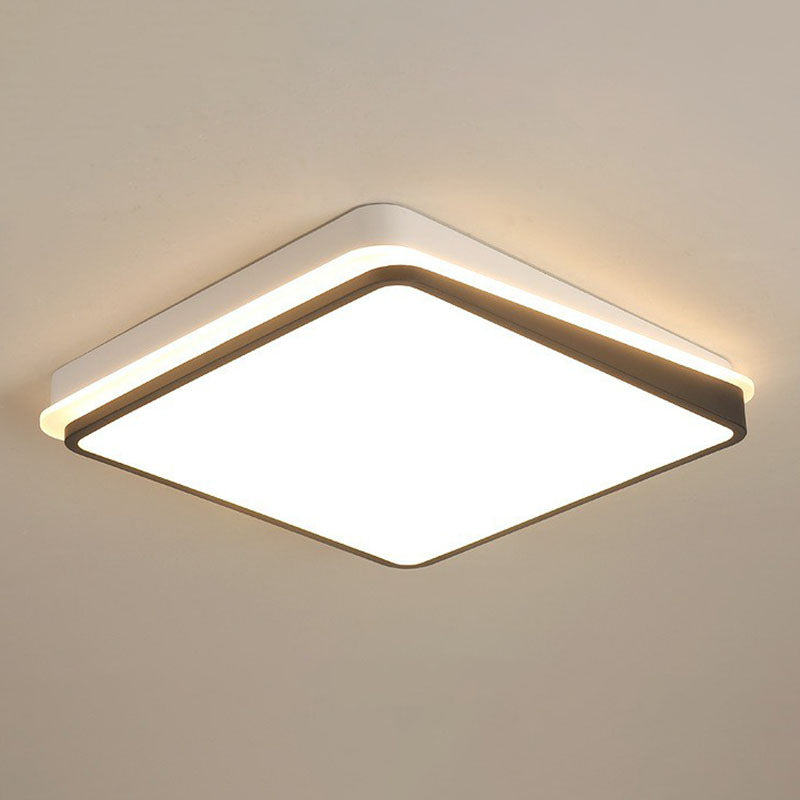 Éclairage encastré quadrilatère en métal Luminaire encastré minimaliste à LED noir et blanc