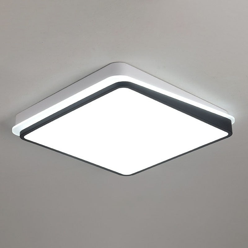 Éclairage encastré quadrilatère en métal Luminaire encastré minimaliste à LED noir et blanc