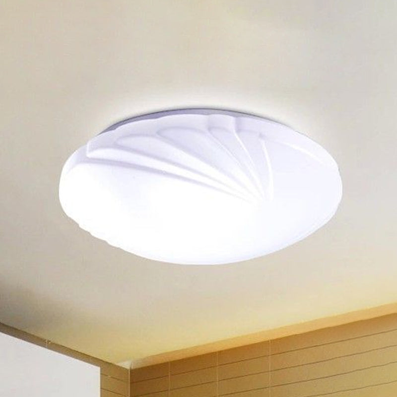 Plafonnier rond contemporain en acrylique pour chambre à coucher, luminaire LED encastré en blanc