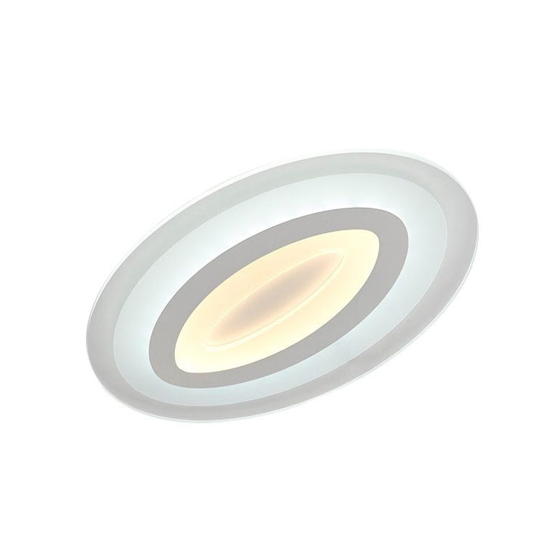 White Oval LED Flush Mount Fixture Minimalist Acrylic LED Flush Mount Lighting for Living Room