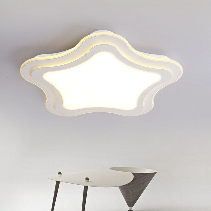 Star LED Flush Mount Light Simplicity Acrylic White Ceiling Light Flush Mount for Bedroom