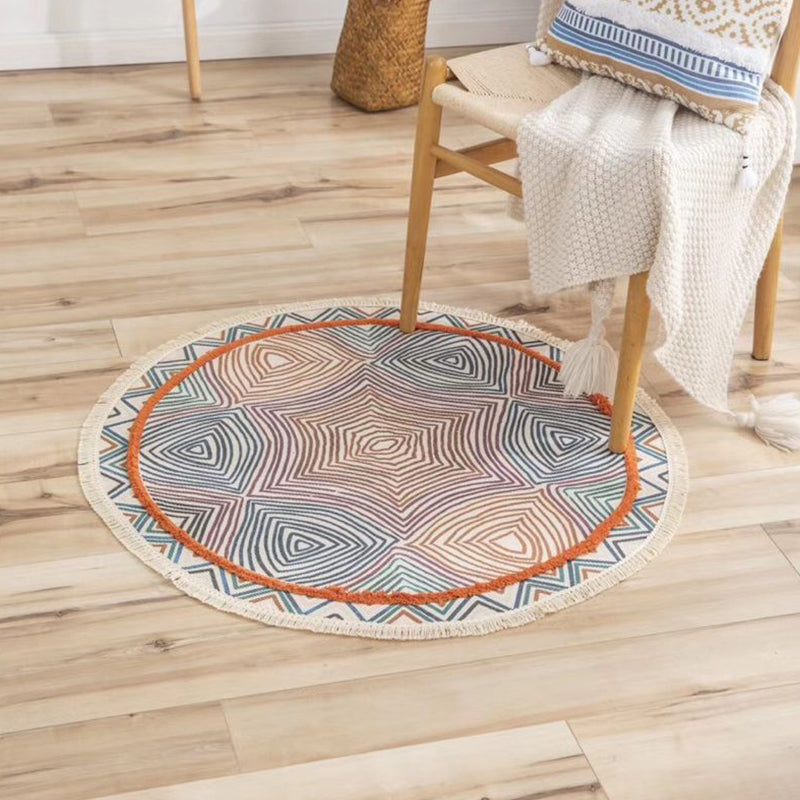 Chique bloemen binnen tapijt multi -gekleurde boho tapijt katoen wasbaar tapijt van woonkamer