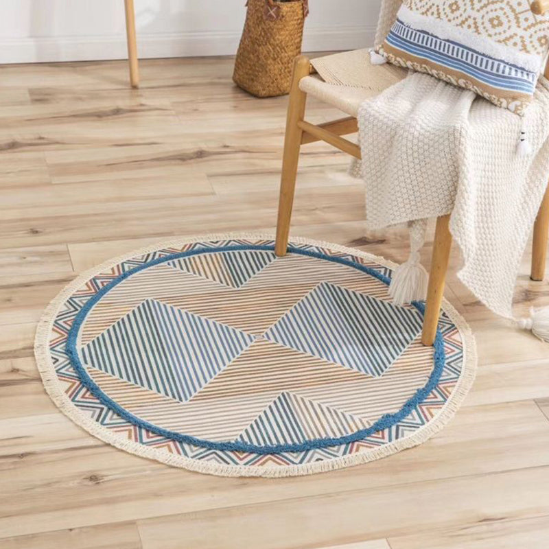 Chique bloemen binnen tapijt multi -gekleurde boho tapijt katoen wasbaar tapijt van woonkamer