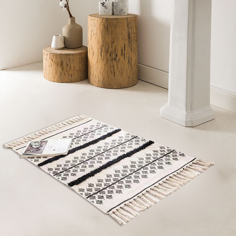 Stilvoller Diamant gemusterter Teppich Multi-Color Boho Teppich Baumwolltierfreundlicher Waschung Teppich für Zimmer