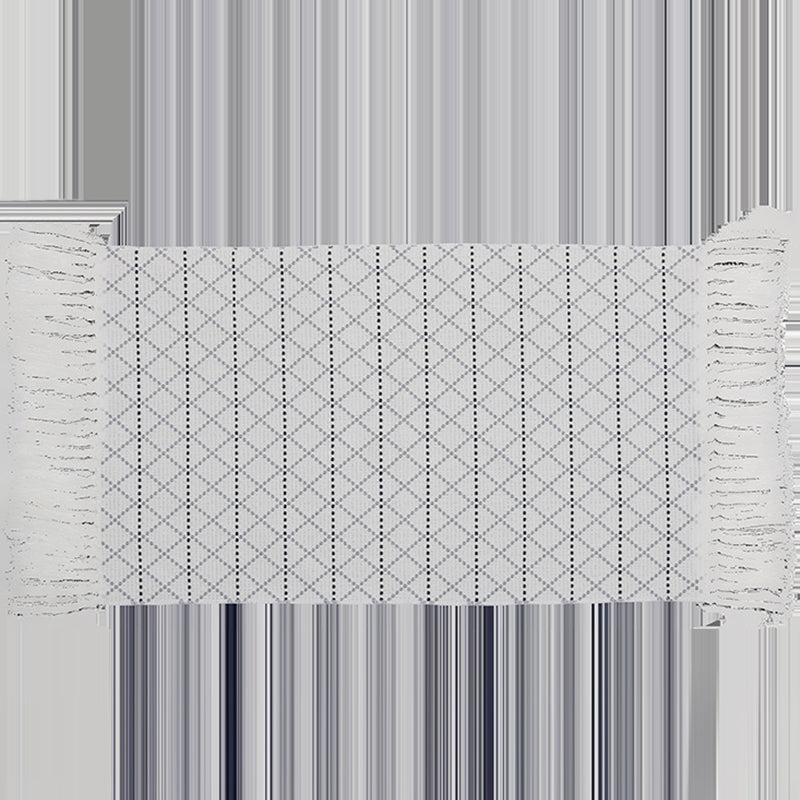 Trendy Multicolor Boho Rug Cotton Trellis Area Rug Machine Washable Carpet with Tassel for Door