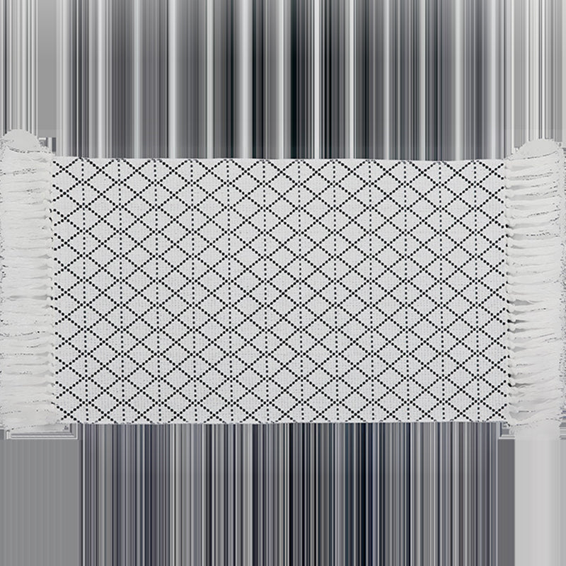 Trendy Multicolor Boho Rug Cotton Trellis Area Rug Machine Washable Carpet with Tassel for Door