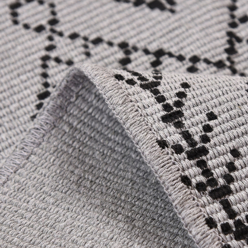 Dark Color Bohemia Rug Cotton Lattice Print Rug Pet Friendly Machine Washable Carpet for Great Room