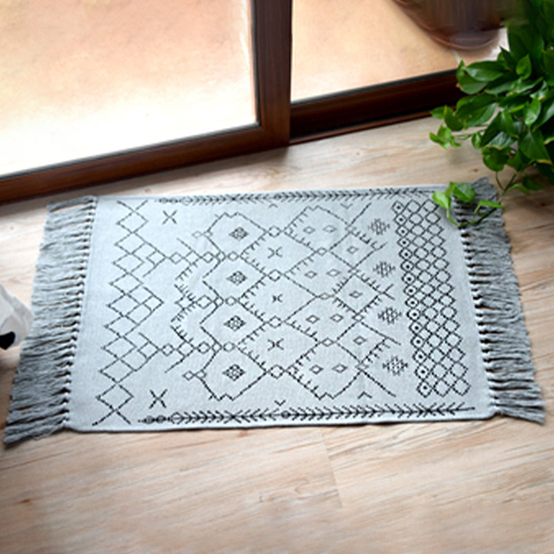 Lässiger böhmischer Teppich mehrfarbiger geometrischer Teppich -Haustier -Teppich für tolles Zimmer