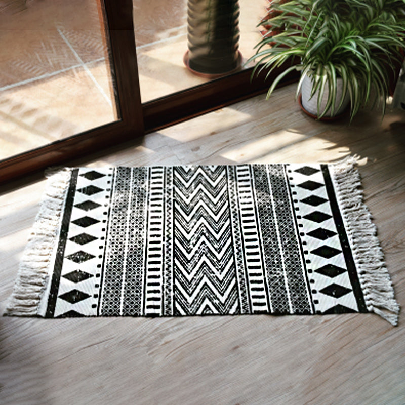 Lässiger böhmischer Teppich mehrfarbiger geometrischer Teppich -Haustier -Teppich für tolles Zimmer