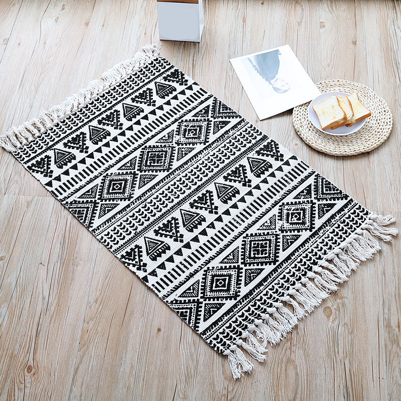 Lässiger böhmischer Teppich mehrfarbiger geometrischer Teppich -Haustier -Teppich für tolles Zimmer