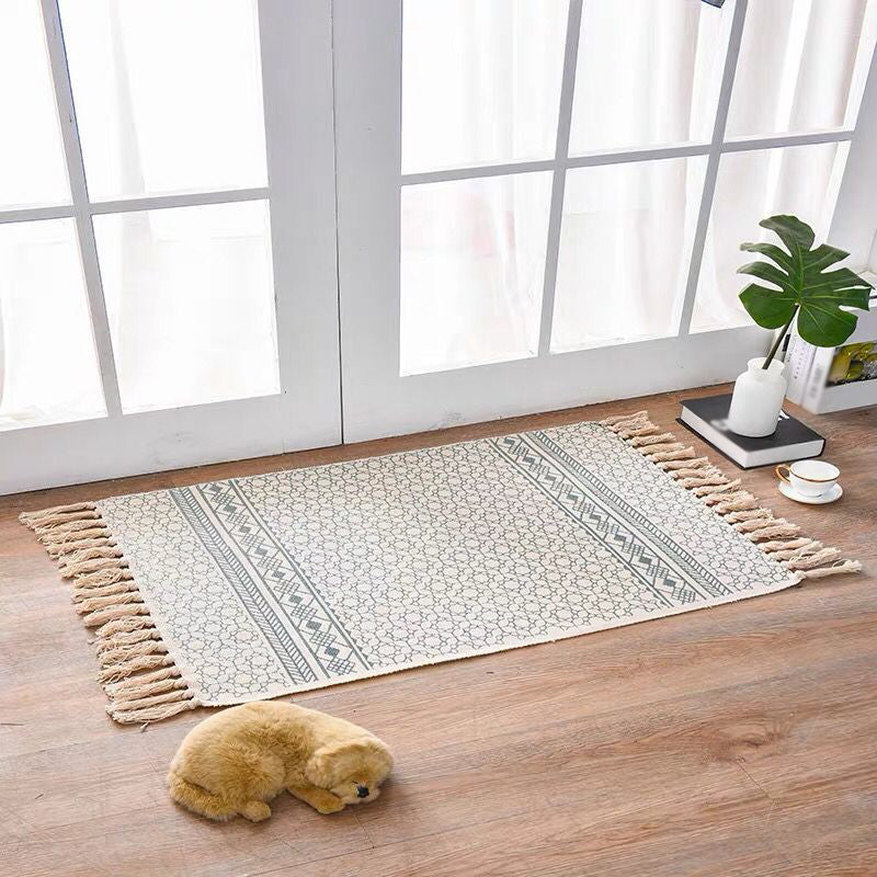 Tapis bohème décoratif Tapis de tapis tribal multi-couleurs tapis amical pour animaux de compagnie avec gland pour la porte