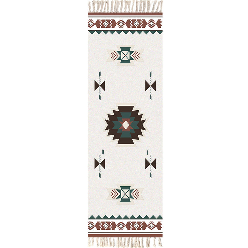 Multi Color Funky Rug Cotton Geometric Shapes Rug Pet Friendly Machine Washable Carpet for Bedroom