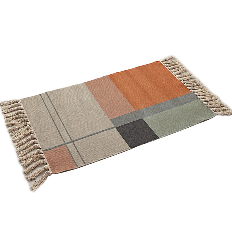 Vintage mehrfarbiger geometrischer Teppich böhmischer Teppichmaschine Waschmaschine für Zuhause