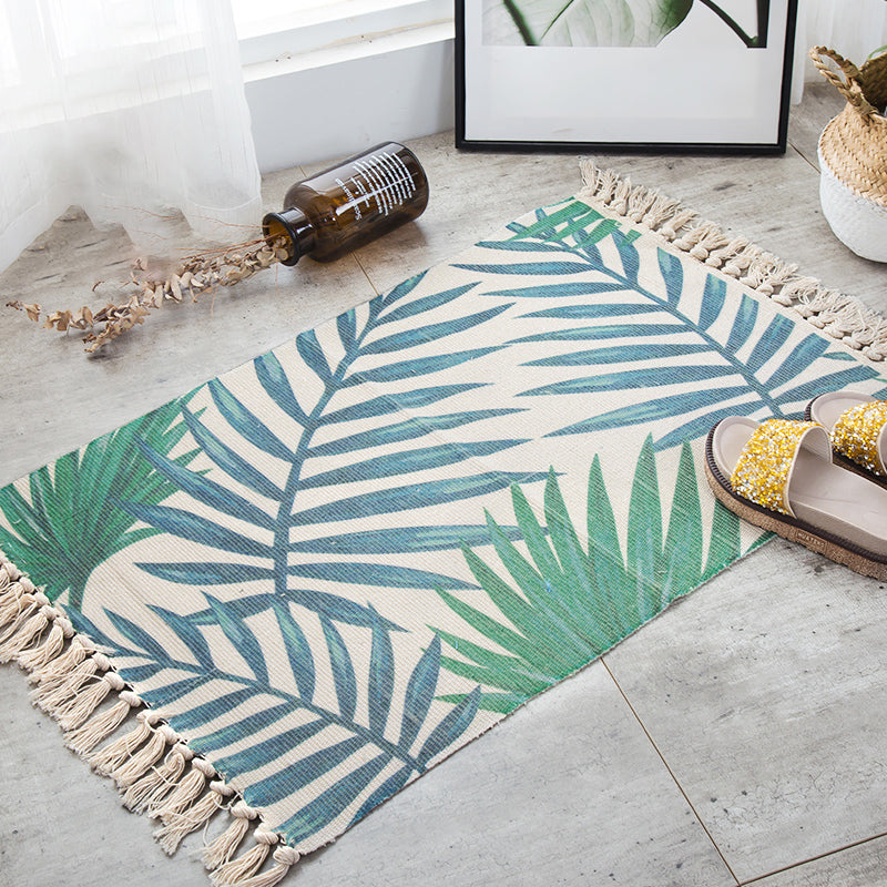 Stylish Boho Chic Rug Multi Color Geometrical Rug Pet Friendly Tassel Rug for Girls Room