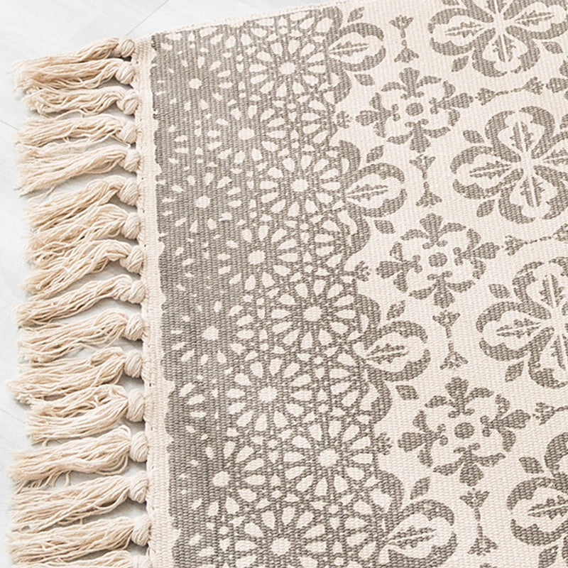 Aesthetic Multi Color Boho Rug Cotton Braided Flower Rug Pet Friendly Area Carpet for Bedroom