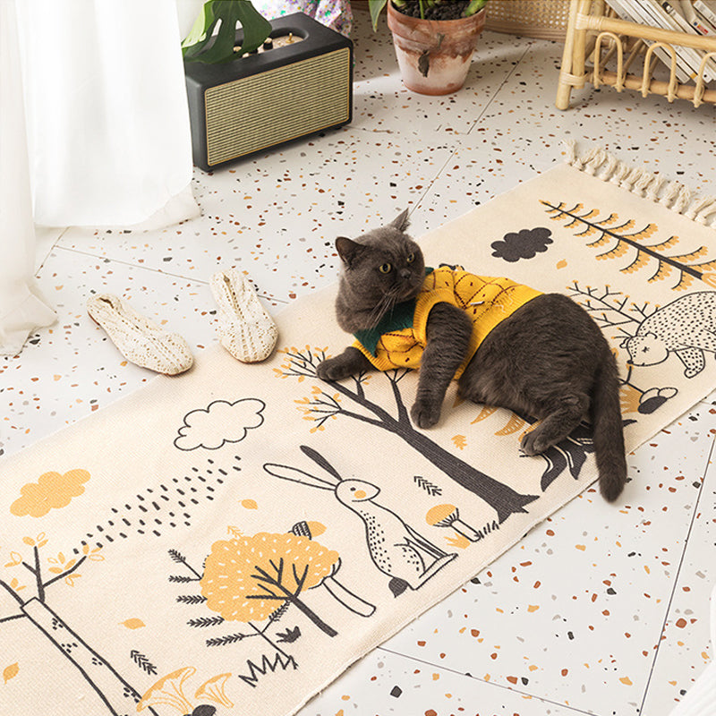 Cute Childrens Art Rug Multicolor Fairy Tale Rug Machine Washable Carpet for Kids Room