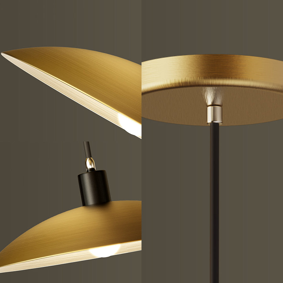 10"/12" Wide Dome Restaurant Ceiling Light Industrial Wrought Iron 1-Light Brass Hanging Pendant Light