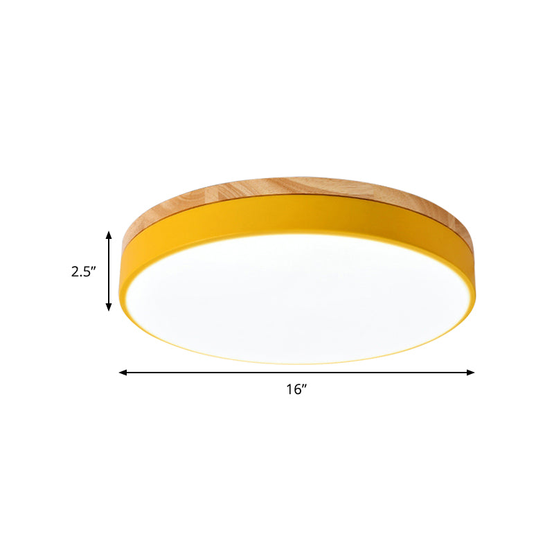 Lámpara de techo acrílica para dormitorio infantil, luz de techo circular delgada de color caramelo, Macaron Loft