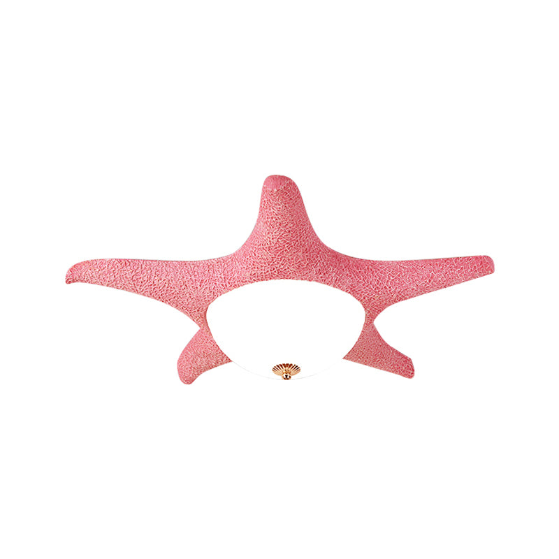 Starfish Kid Bedroom Flush Mount Light Resin Nordic Stylish Ceiling Fixture