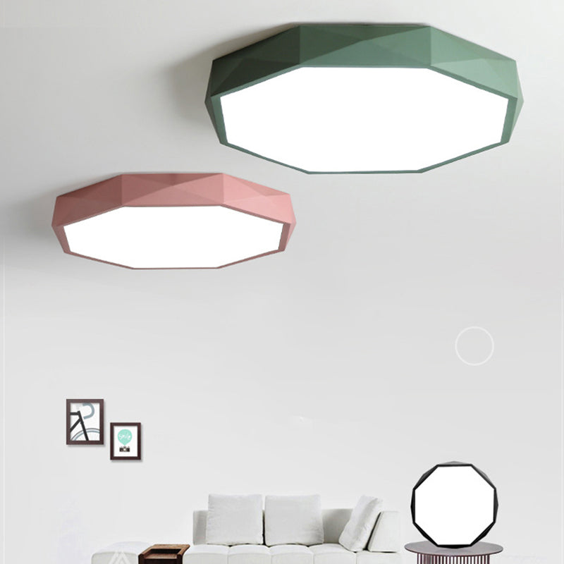Acrylic Octagon Shape Ceiling Lamp Macaron Loft LED Flush Mount Light for Kitchen