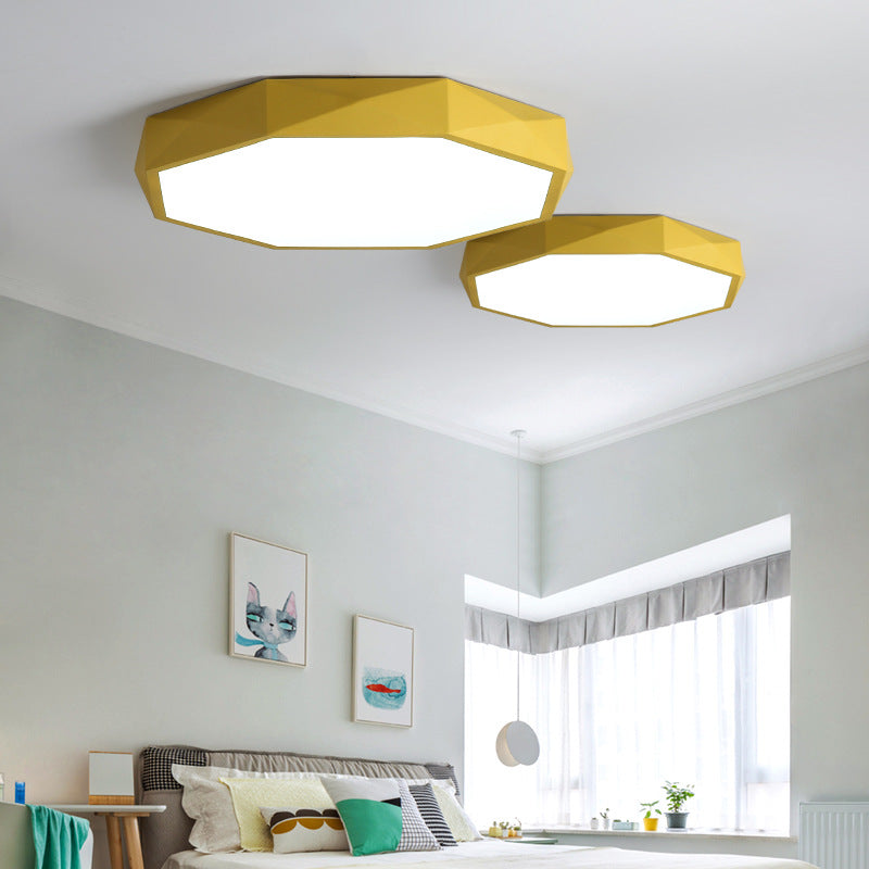 Acrylic Octagon Shape Ceiling Lamp Macaron Loft LED Flush Mount Light for Kitchen