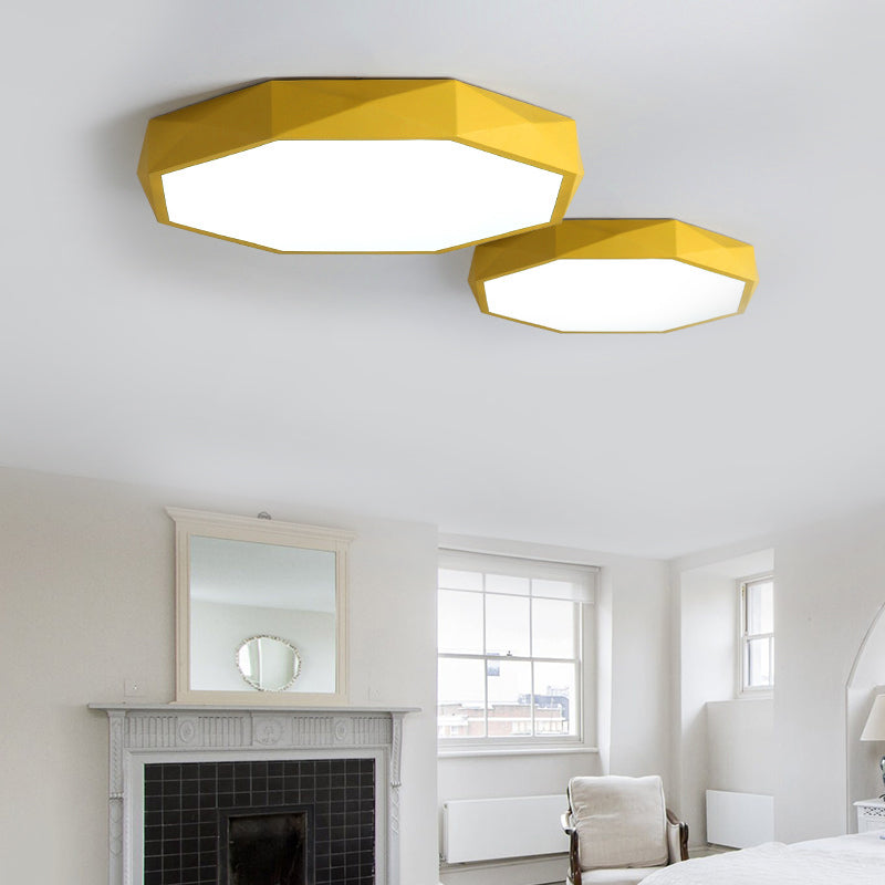 Acrylic Octagon Shape Ceiling Lamp Macaron Loft LED Flush Mount Light for Kitchen