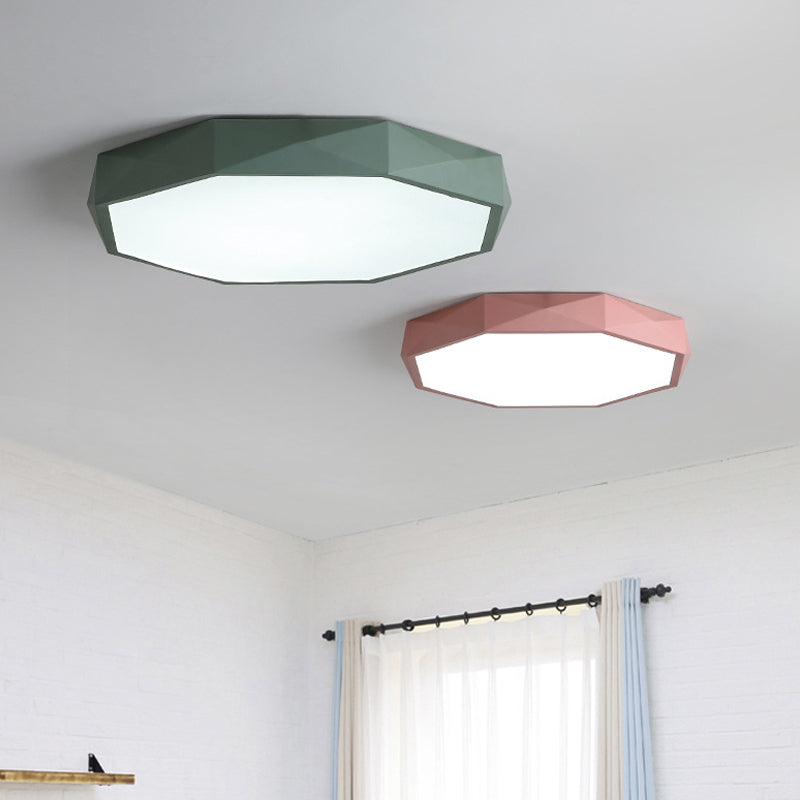 Acrylic Octagon Shape Ceiling Lamp Macaron Loft LED Flush Mount Light for Kitchen