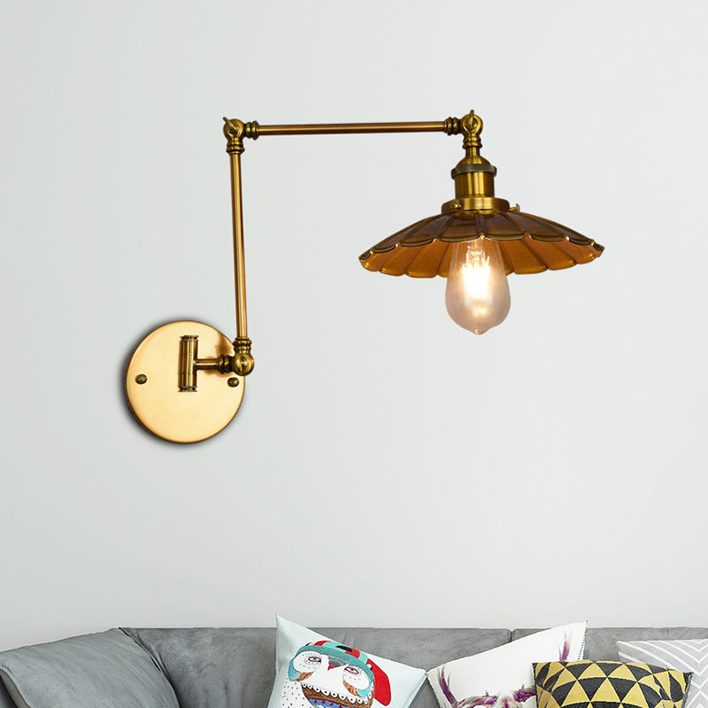 Vintage Cone Hanging Ceiling Light 1 Light Metal Pendant Lighting in Brass for Living Room